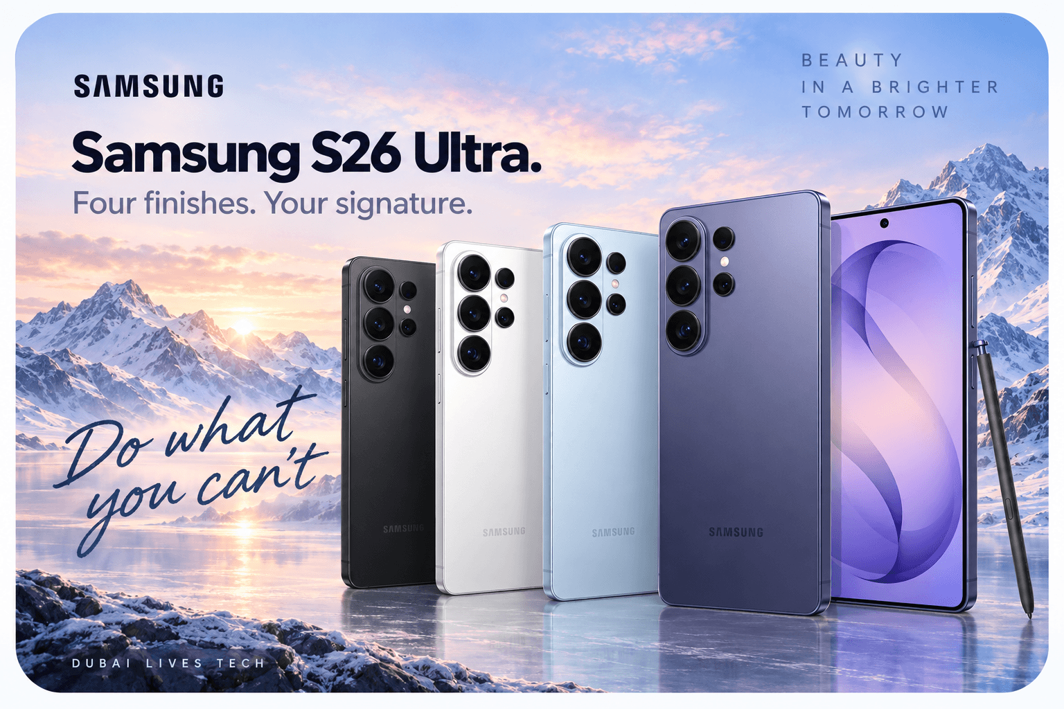Samsung Galaxy S26 Ultra colour lineup